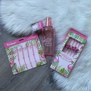 🏖️🦩ENCHANTE Flamingo Cocktail Shaker, Stirrers and Reusable Straw Set Bundle